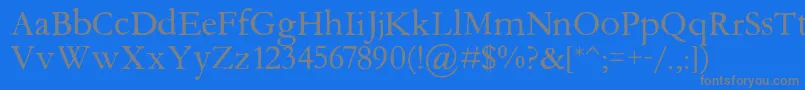 フォントAquifer – 青い背景に灰色の文字