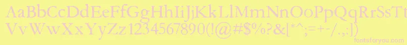 Aquifer-Schriftart – Rosa Schriften auf gelbem Hintergrund