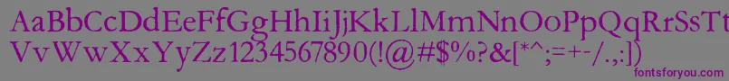 Aquifer-Schriftart – Violette Schriften auf grauem Hintergrund