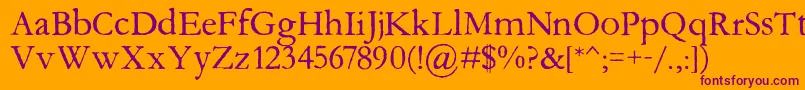 Шрифт Aquifer – фиолетовые шрифты на оранжевом фоне