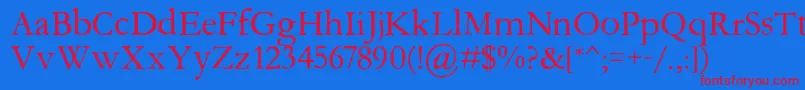 Aquifer-Schriftart – Rote Schriften auf blauem Hintergrund