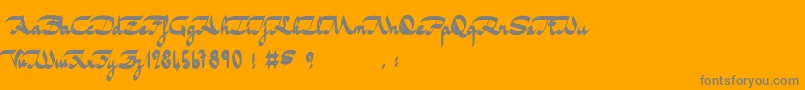 Mirabelle-Schriftart – Graue Schriften auf orangefarbenem Hintergrund