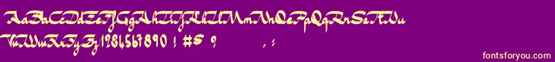 Mirabelle Font – Yellow Fonts on Purple Background