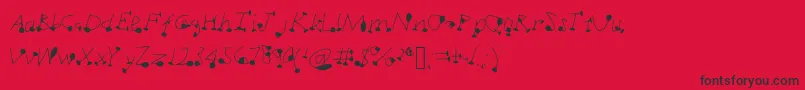 Dotsplot1 Font – Black Fonts on Red Background