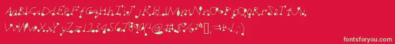 Dotsplot1 Font – Green Fonts on Red Background