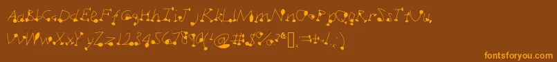Fonte Dotsplot1 – fontes laranjas em um fundo marrom