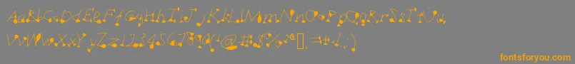 Dotsplot1 Font – Orange Fonts on Gray Background