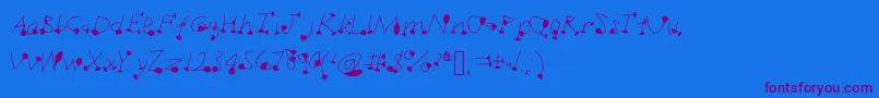 フォントDotsplot1 – 紫色のフォント、青い背景