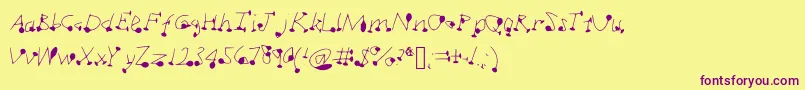 Dotsplot1 Font – Purple Fonts on Yellow Background