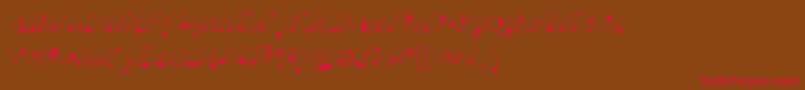 フォントDotsplot1 – 赤い文字が茶色の背景にあります。