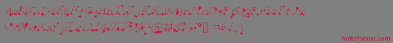 フォントDotsplot1 – 赤い文字の灰色の背景