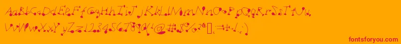 Dotsplot1 Font – Red Fonts on Orange Background