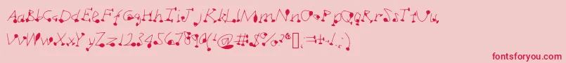 Dotsplot1 Font – Red Fonts on Pink Background