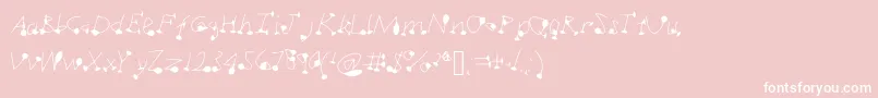 Dotsplot1-Schriftart – Weiße Schriften auf rosa Hintergrund