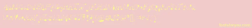 Dotsplot1 Font – Yellow Fonts on Pink Background