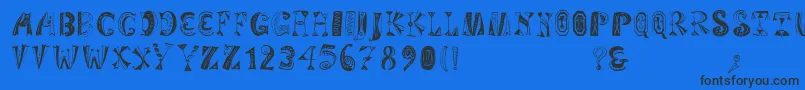 Шрифт Variationsforimre – чёрные шрифты на синем фоне