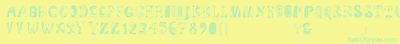 Variationsforimre Font – Green Fonts on Yellow Background