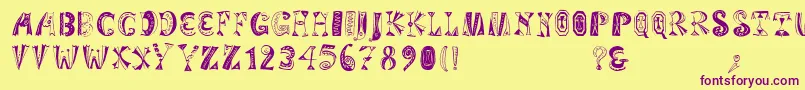 Variationsforimre Font – Purple Fonts on Yellow Background