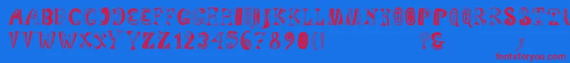 Variationsforimre Font – Red Fonts on Blue Background