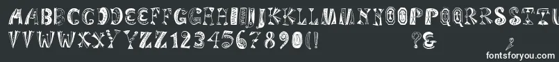 Variationsforimre-fontti – valkoiset fontit mustalla taustalla