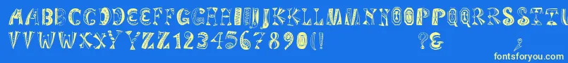 Variationsforimre Font – Yellow Fonts on Blue Background