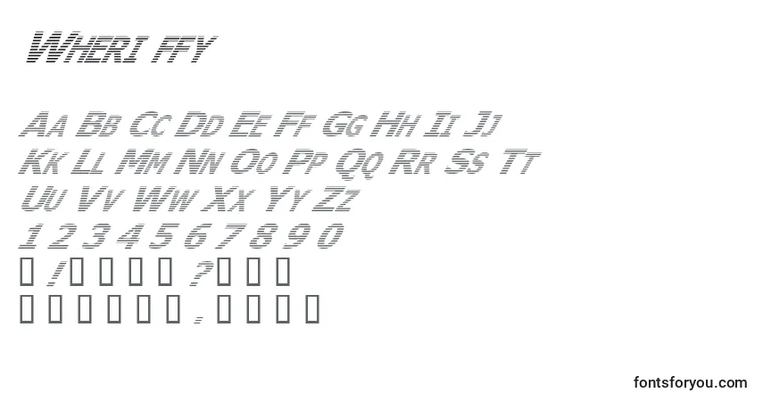 A fonte Wheri ffy – alfabeto, números, caracteres especiais
