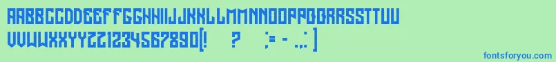 Regensburggrunged-fontti – siniset fontit vihreällä taustalla