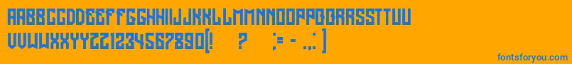 Regensburggrunged Font – Blue Fonts on Orange Background