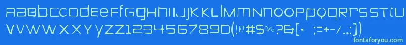 Zeroesgaunt Font – Green Fonts on Blue Background