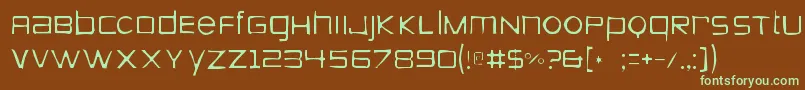 Zeroesgaunt-fontti – vihreät fontit ruskealla taustalla