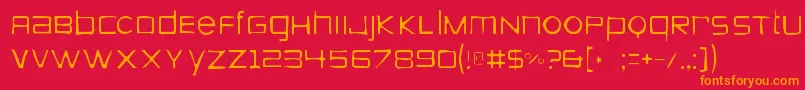Zeroesgaunt Font – Orange Fonts on Red Background