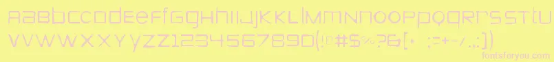 Zeroesgaunt-fontti – vaaleanpunaiset fontit keltaisella taustalla
