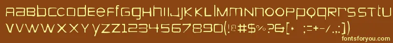 Zeroesgaunt-fontti – keltaiset fontit ruskealla taustalla