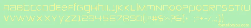 Zeroesgaunt-Schriftart – Gelbe Schriften auf grünem Hintergrund