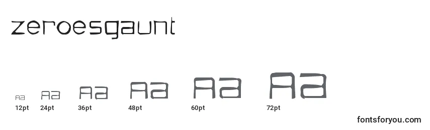 Zeroesgaunt Font Sizes