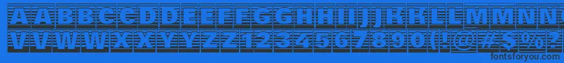 AGroticttlcmgdstrhv-Schriftart – Schwarze Schriften auf blauem Hintergrund