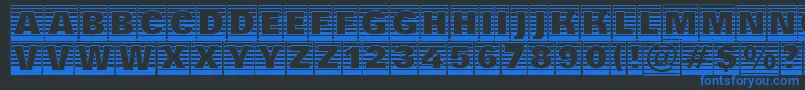 フォントAGroticttlcmgdstrhv – 黒い背景に青い文字
