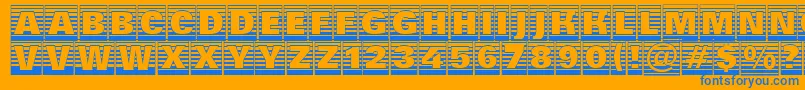 AGroticttlcmgdstrhv-Schriftart – Blaue Schriften auf orangefarbenem Hintergrund