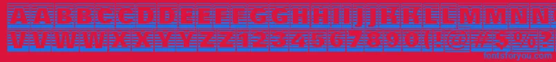 AGroticttlcmgdstrhv-Schriftart – Blaue Schriften auf rotem Hintergrund