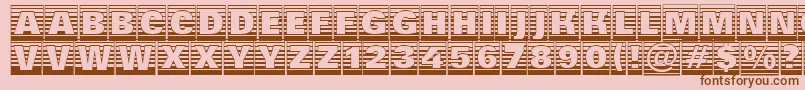 フォントAGroticttlcmgdstrhv – ピンクの背景に茶色のフォント