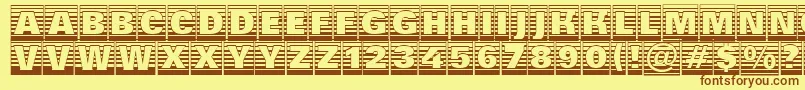 AGroticttlcmgdstrhv-fontti – ruskeat fontit keltaisella taustalla