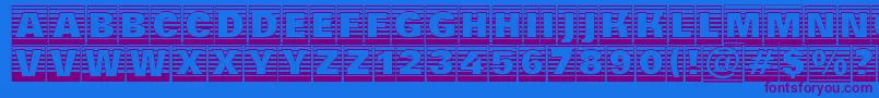 フォントAGroticttlcmgdstrhv – 紫色のフォント、青い背景