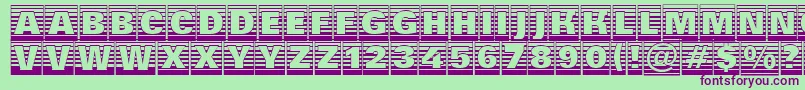 フォントAGroticttlcmgdstrhv – 緑の背景に紫のフォント