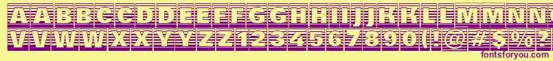 フォントAGroticttlcmgdstrhv – 紫色のフォント、黄色の背景