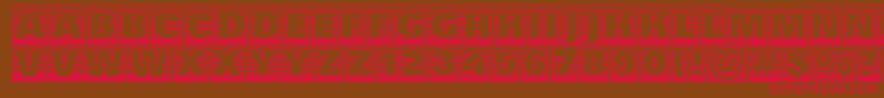 AGroticttlcmgdstrhv Font – Red Fonts on Brown Background