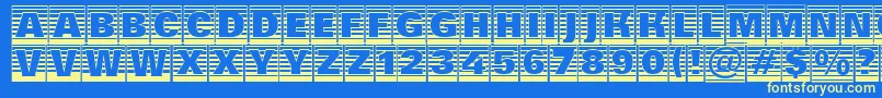 AGroticttlcmgdstrhv Font – Yellow Fonts on Blue Background