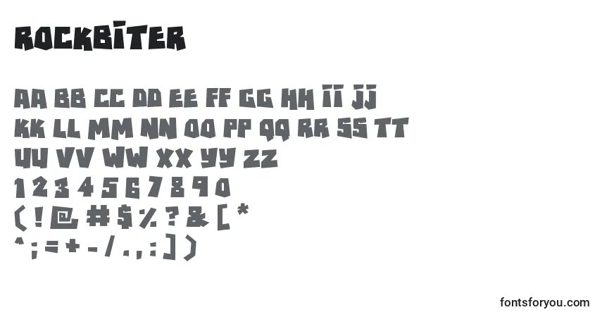Czcionka Rockbiter – alfabet, cyfry, specjalne znaki