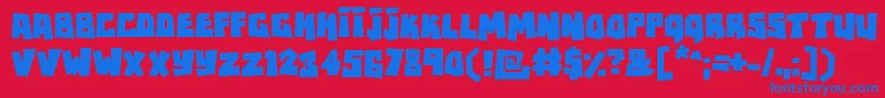 Weitere Informationen zur Rockbiter-Schriftart Rockbiter-Schriftart – Blaue Schriften auf rotem Hintergrund