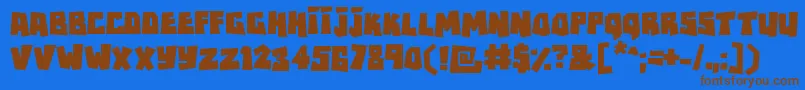 Rockbiter Font – Brown Fonts on Blue Background