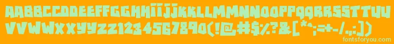 Rockbiter Font – Green Fonts on Orange Background